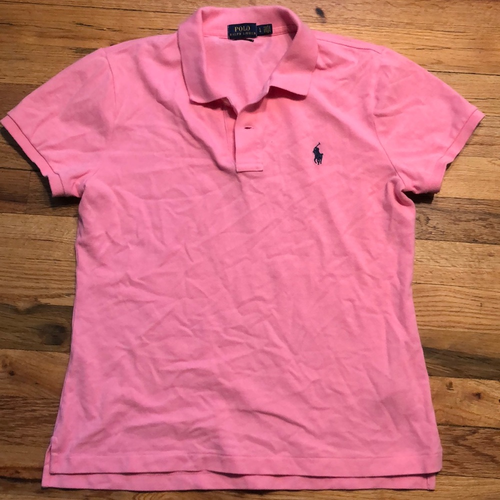 Ralph lauren polo shirt pink size LG